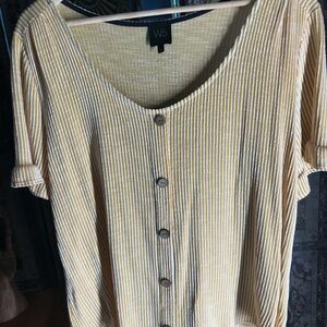 W5 Yellow Striped Women's Top